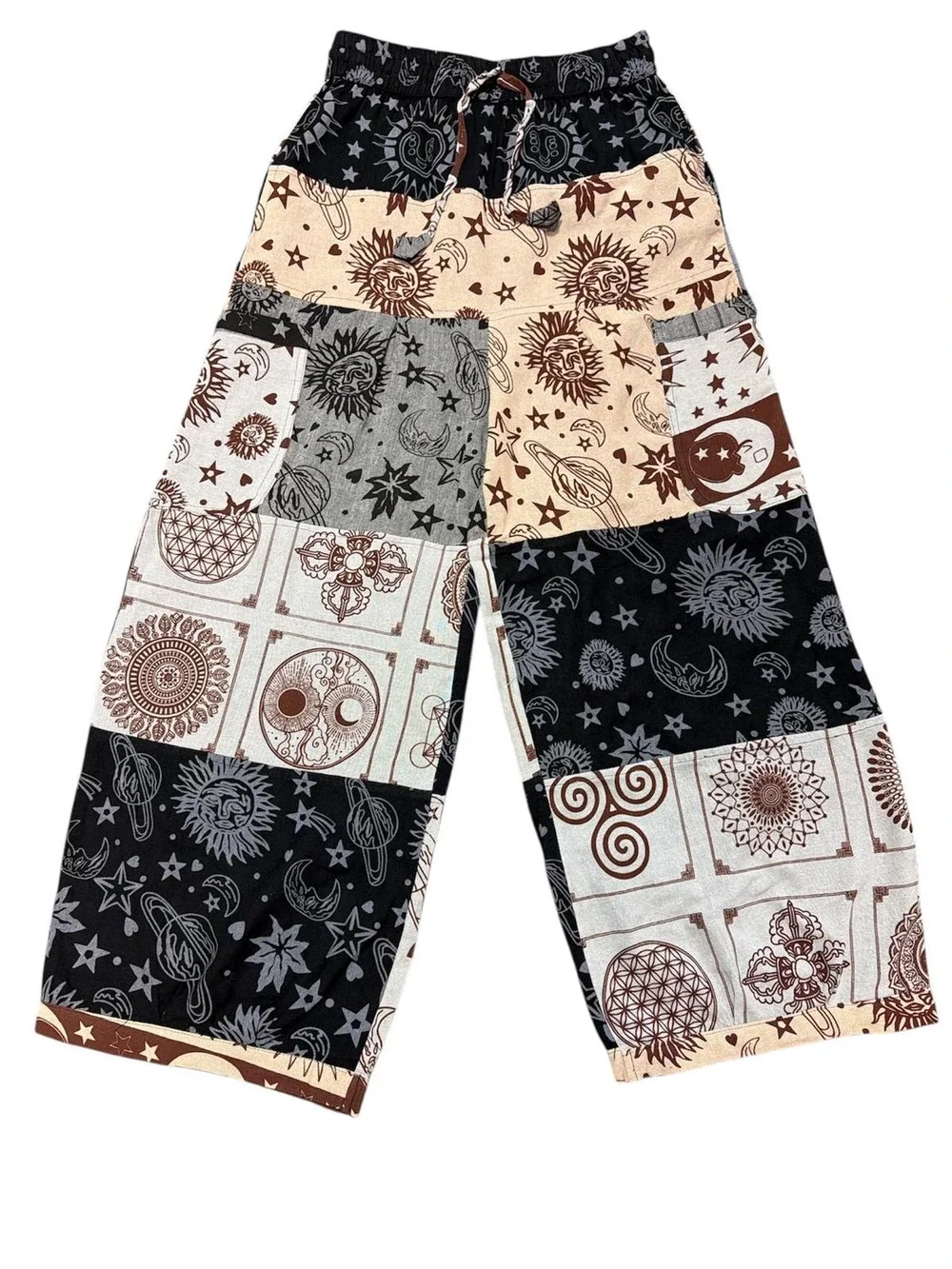DT-25806 Rising Multi Color Galaxy Palazzo Pants | Celestial Sizes S-XL